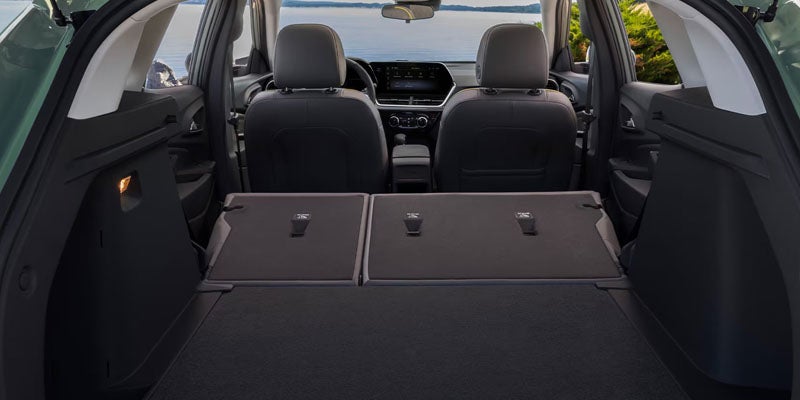 2026 Chevrolet Trax cabin in Orangeburg SC showing Smart Slide second-row seating and spacious interior for five passengers